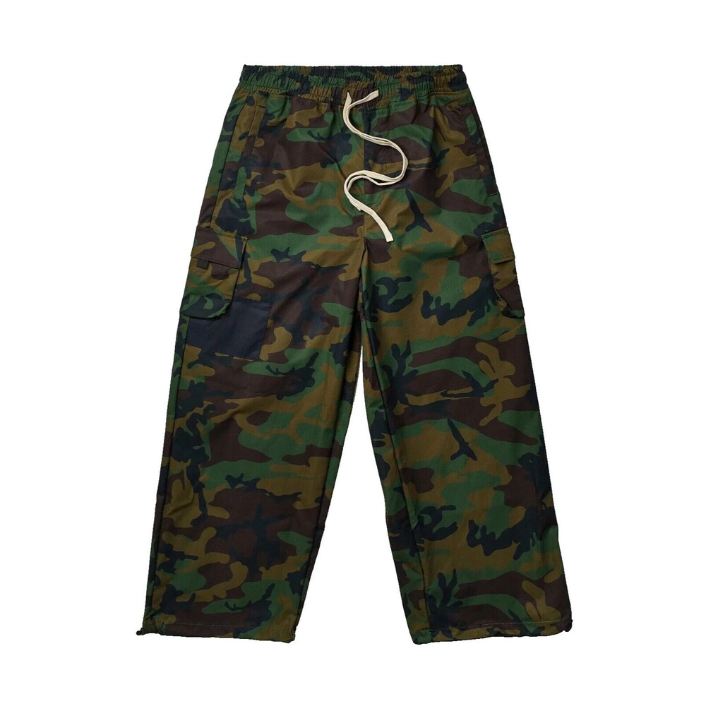 Reason Men’s Camo Infantry Wide Leg Nylon Parachute Cargo Pants Size L